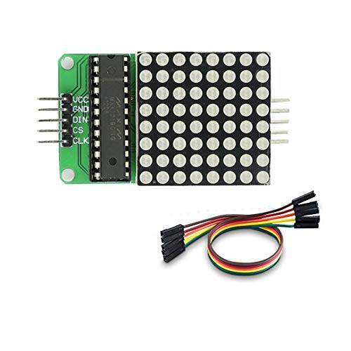 Module d'affichage à matrice de points Treedix MAX7219 4 en 1 compatible avec microcontrôleur Arduino avec câble 5 broches