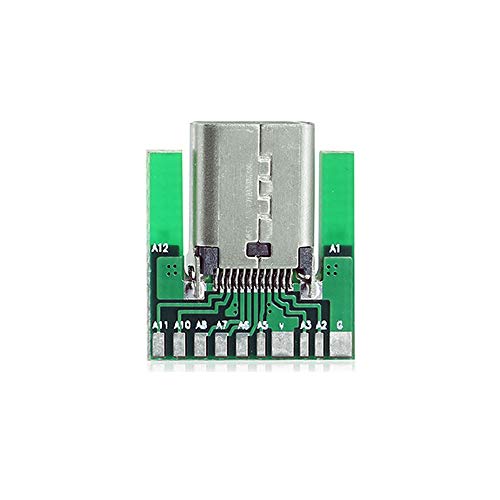 Treedix DIY - Carte de test pour connecteur femelle USB 3.1 Type C 24 broches, type SMT avec circuit imprimé (femelle)