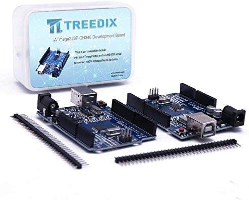 Treedix 2 Stk. ATmega328P CH340 Entwicklungsboard kompatibel mit Arduino UNO R3 Board-Kit für Einsteiger