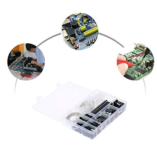 1450PCS 2.54mm PCB Jumper Wire Pin Header Connector Female Male 40Pin Box Packaging Kit Electronic Components Set Compatible with Arduino Dupont