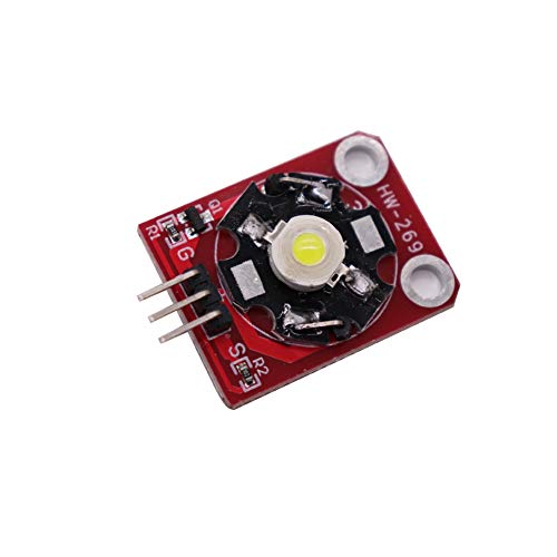Treedix Lot de 5 modules LED haute puissance DIY 3W 180~210lm 6000~7000K Blanc compatibles avec Arduino (fonctionne avec les cartes Arduino officielles).
