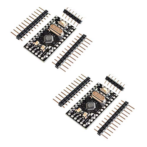 Treedix Lot de 2 modules microcontrôleurs Atmega328P 5V 16MHz compatibles avec les projets Arduino Pro Mini