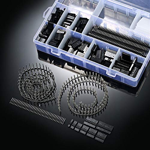 1450PCS 2.54mm PCB Jumper Wire Pin Header Connector Female Male 40Pin Box Packaging Kit Electronic Components Set Compatible with Arduino Dupont