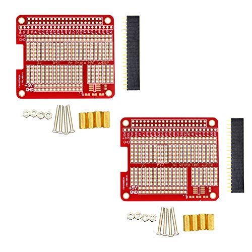 Treedix 2pz Prototype HAT Shield Board Scheda di Espansione GPIO Kit di Saldatura DIY Compatibile con Raspberry Pi 2/3A+/3B+
