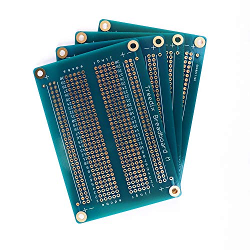 Treedix Placa de pruebas soldable PCB Prototipo Shield de doble cara con orificios estañados y chapados en oro