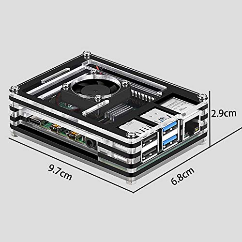 Boîtier en acrylique Treedix, plateforme expérimentale avec plaque de base et ventilateur de refroidissement pour Raspberry Pi 4B