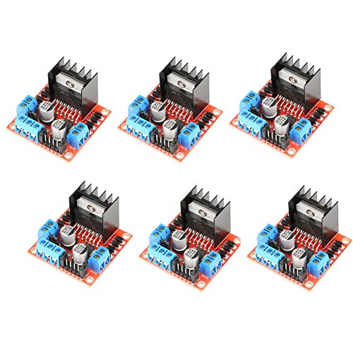 Treedix 6 pcs Module de commande de moteur L298N, double pont en H, compatible avec Arduino, moteur pas à pas CC, robot et voiture intelligente