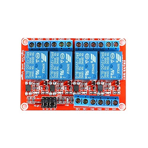 Treedix Modulo Relè DC 5V a 1 2 4 8 Canali, Isolato con Optoaccoppiatore, Trigger Alto e Basso Livello H/L, Compatibile con Arduino Raspberry Pi