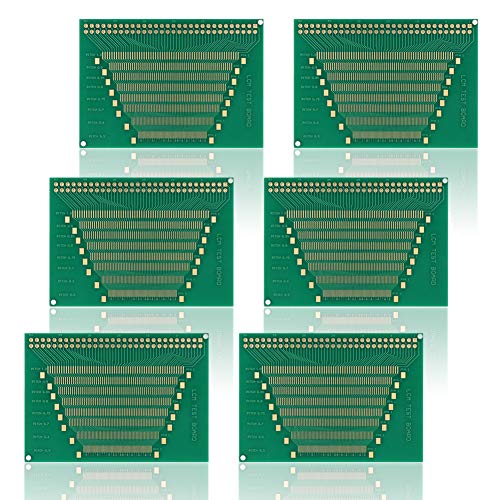 Treedix 6 pezzi 60PIN 0.5-1.0mm Pitch Test Board TFT LCD Scheda di test universale Scheda adattatore passo 2.54