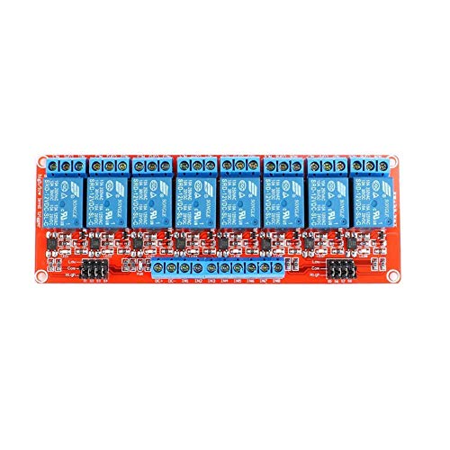Treedix Modulo Relè DC 5V a 1 2 4 8 Canali, Isolato con Optoaccoppiatore, Trigger Alto e Basso Livello H/L, Compatibile con Arduino Raspberry Pi
