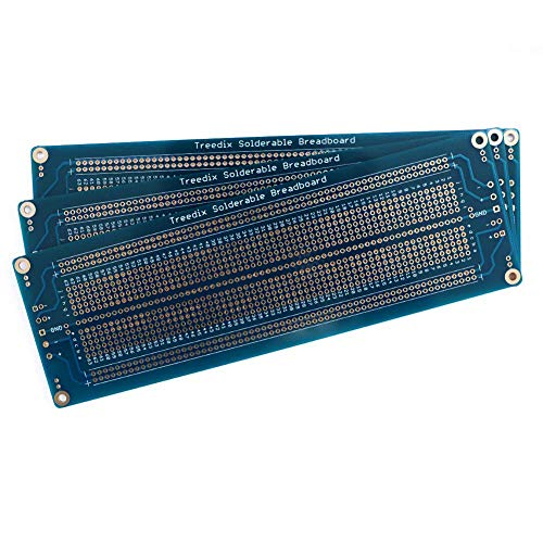 Treedix Placa de pruebas soldable PCB Prototipo Shield de doble cara con orificios estañados y chapados en oro
