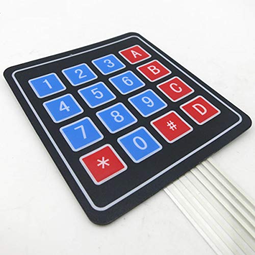 Treedix 5 piezas Teclado matricial de membrana 4x4, 16 teclas, interruptor de membrana matricial, compatible con Arduino, AVR y PIC