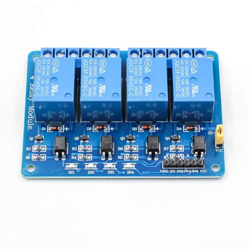 Treedix Módulo de relé de 4 canales, 12V, optoacoplador, disparador de nivel alto o bajo, compatible con PLC, IoT, Arduino y hogar inteligente