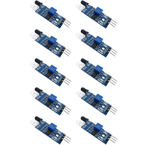 Treedix 10 Stk. Hinderniserkennungssensor-Modul, Infrarot-Lichtschranken-Modul, Reflexionssensor, kompatibel mit Arduino Smart Car Roboter