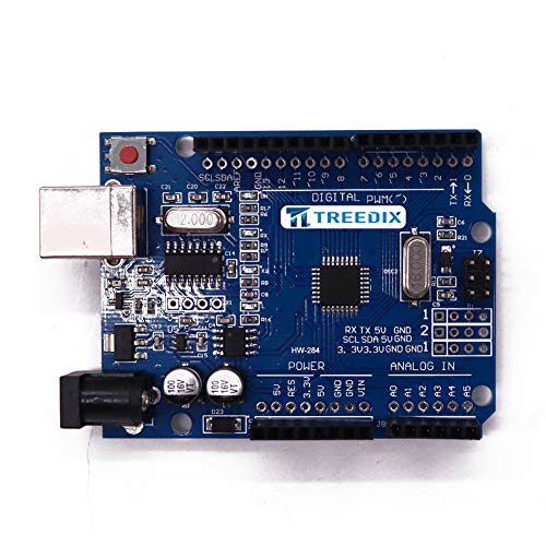 Treedix 2pz Scheda di Sviluppo ATmega328P CH340 Compatibile con Arduino UNO R3 Kit Scheda per Principianti