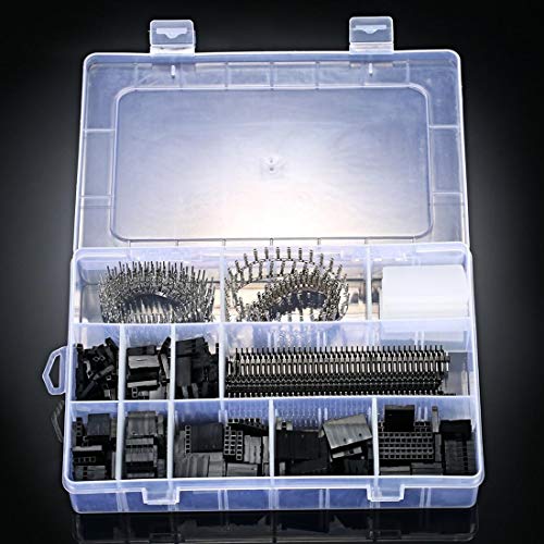 1450PCS 2.54mm PCB Jumper Wire Pin Header Connector Female Male 40Pin Box Packaging Kit Electronic Components Set Compatible with Arduino Dupont