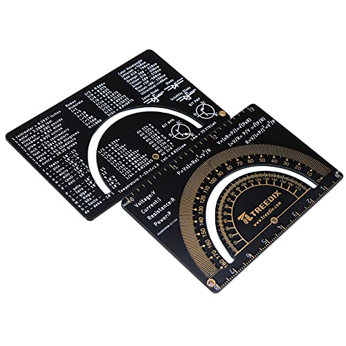 Treedix Lot de 2 règles PCB multifonctions 3 pouces, outil de mesure pour longueur d'onde, diodes Schottky, diodes Zener, résistances, condensateurs, puces IC, composants SMD, diodes et transistors pour ingénieurs en électronique