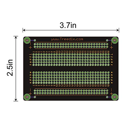 Treedix Placa de pruebas soldable PCB Prototipo Shield de doble cara con orificios estañados y chapados en oro