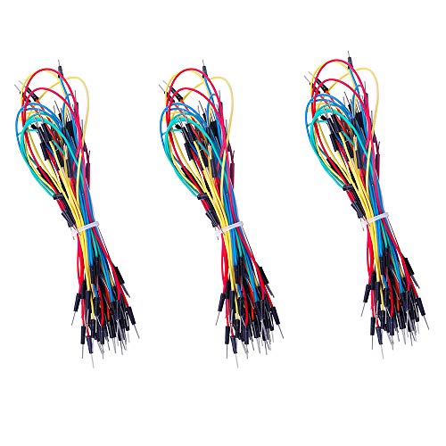 195pcs Multicolored Breadboard Jumper Wires Solderless Flexible 10cm 15cm 20cm 25cm Wire Length Optional Compatible with Arduino (Male to Male)