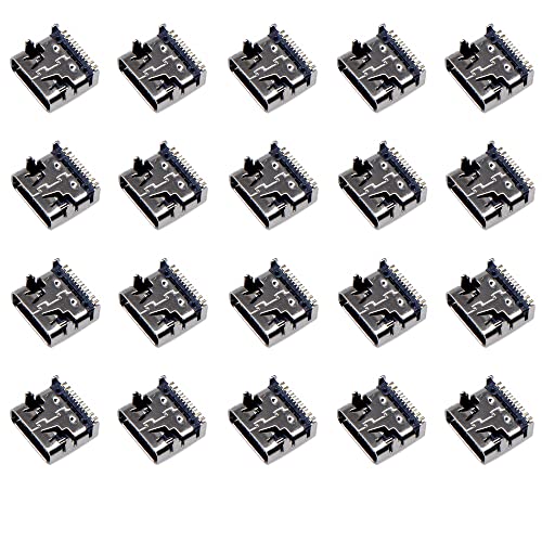 Treedix 20 Stk. USB Typ C 3.1 Buchse Anschluss Port 16-Pin Ersatzadapter für Datenübertragung und Laden