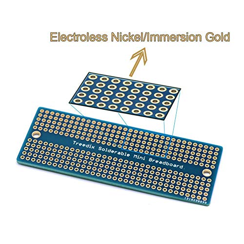 Treedix Placa de pruebas soldable PCB Prototipo Shield de doble cara con orificios estañados y chapados en oro