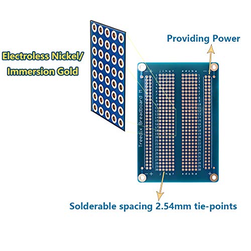 Treedix Placa de pruebas soldable PCB Prototipo Shield de doble cara con orificios estañados y chapados en oro