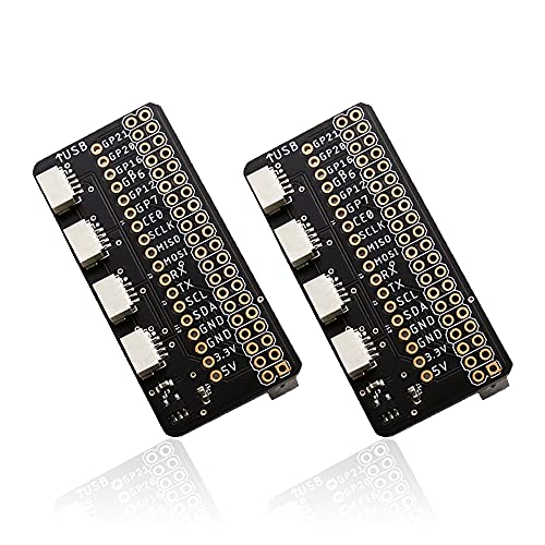 Treedix 2pcs Port de connexion GPIO 2x20, carte d'extension GPIO PI Hat, connecteur GPIO compatible Raspberry Pi pour JST 1mm 4 canaux, lecture facile de plusieurs capteurs avec la même adresse I2C