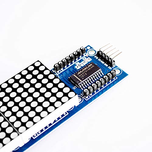 Module d'affichage à matrice de points Treedix MAX7219 4 en 1 compatible avec microcontrôleur Arduino avec câble 5 broches