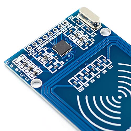 Treedix Kit RFID RC522, modulo sensore scheda IC RF RC522 + scheda vergine S50 + portachiavi, compatibile con Arduino e Raspberry Pi (5 pezzi)
