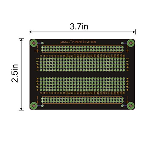 Treedix Placa de pruebas soldable PCB Prototipo Shield de doble cara con orificios estañados y chapados en oro