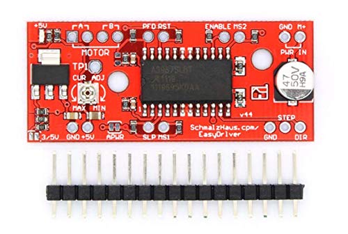 Treedix EasyDriver Shield stappenmotordriver met enkelvoudige pinheaders, compatibel met Arduino
