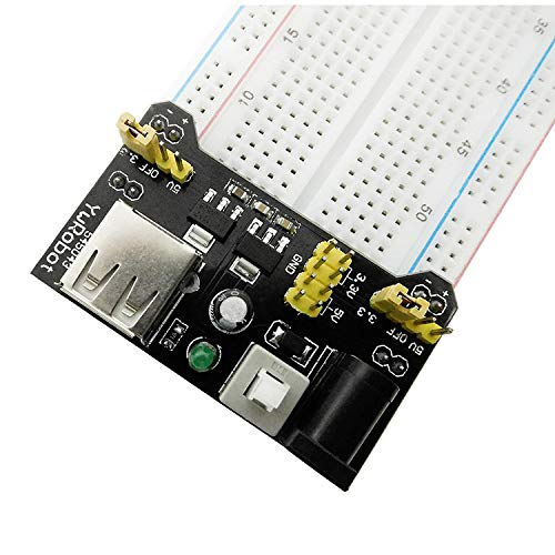 Treedix Breadboard-Set, lötfreies Prototyping-PCB-Board, MB-102 Breadboard-Kit, 830 Kontaktpunkte, lötfreies Prototyping-Board-Set, kompatibel mit Arduino, ideal für Arduino-Anfänger