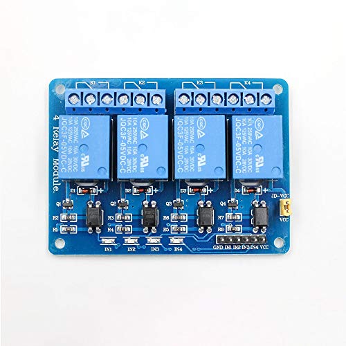Treedix Módulo de relé de 4 canales, 12V, optoacoplador, disparador de nivel alto o bajo, compatible con PLC, IoT, Arduino y hogar inteligente