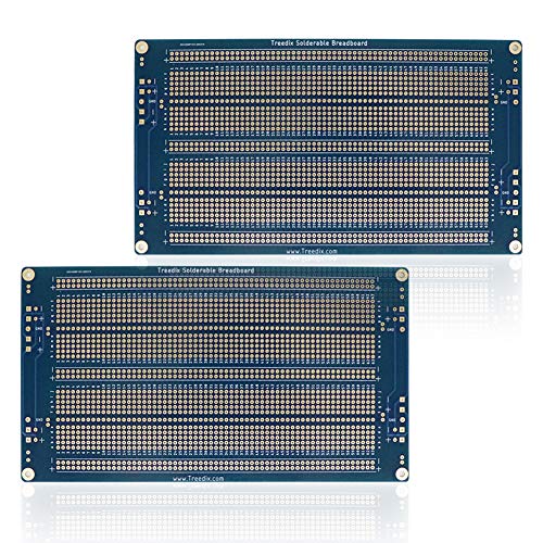Treedix 2PCS アップグレードユニバーサルボード はんだ付け可能ブレッドボード PCB プロトタイプシールドボード 両面錫メッキ金メッキ穴 Arduino キット Raspberry Pi シールド プロトタイピングおよびテストに対応