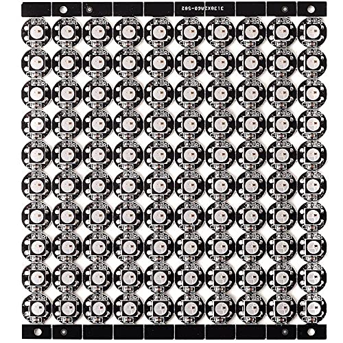Treedix 100pcs WS2812B LED Pixel RGB adressable 5050 SMD sur circuit imprimé blanc avec dissipateur thermique 5V DC (PCB blanc RGB)