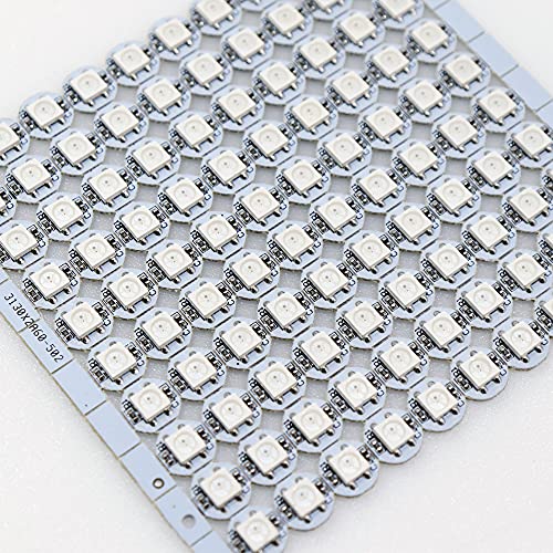 Treedix 100pcs WS2812B LED Pixel RGB adressable 5050 SMD sur circuit imprimé blanc avec dissipateur thermique 5V DC (PCB blanc RGB)