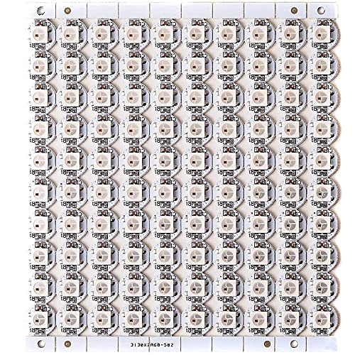 Treedix 100 pz WS2812B LED Pixel RGB Smart SMD 5050 Indirizzabili su Scheda PCB Bianca con Dissipatore 5V DC (PCB Bianco RGB)