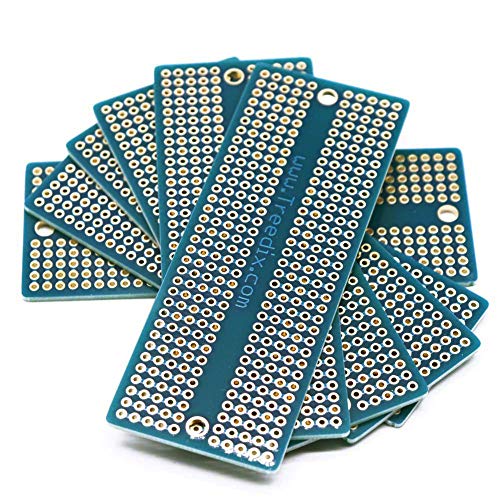 Treedix Placa de pruebas soldable PCB Prototipo Shield de doble cara con orificios estañados y chapados en oro