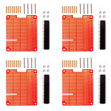 Treedix 4 Set GPIO Breakout DIY Breadboard PCB Shield Kit di Espansione Rosso Compatibile con Raspberry Pi 4 3 2 B+ A+