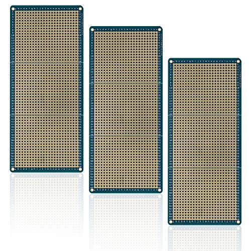 3 pcs Solderable BreadBoard Split Design Universal Board PCB Prototype Shield Board Double Sided Tinned Gold Plated Holes Compatible with Arduino Kit Raspberry Pi Prototyping and Testing